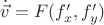 $\dot{\vec v} = F(f'_{x},f'_{y})$