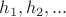 $h_{1}, h_{2}, ...$ $h_{1}, h_{2}, ...$