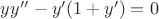 $ yy' '-y'(1+y')=0 $