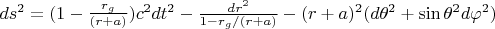 $ds^2=(1-\frac{r_g} {(r+a)})c^2dt^2-\frac{dr^2} {1-r_g/(r+a)}-(r+a)^2(d{\theta}^2+\sin{\theta}^2d{\varphi}^2)$