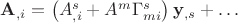 $\mathbf A_{,i}=\left( A^s_{,i}+A^m \Gamma^s_{mi}\right){\mathbf y}_{,s}+\ldots$