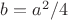 $b=a^2/4$