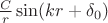 $ \frac{C}{r} \sin(kr + \delta_0)$ $ \frac{C}{r} \sin(kr + \delta_0)$