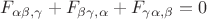 $ F_{\alpha \beta , \gamma} + F_{\beta  \gamma ,  \alpha} + F_{\gamma \alpha  , \beta}  = 0$
