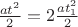 $ \frac{at^2}{2} = 2\frac{at_1^2}{2} $