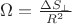 $\Omega = \frac{\Delta S_\perp}{R^2}$