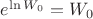 $e^{\ln W_0}=W_0