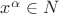 $x^\alpha \in N$