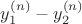 $y_1^{(n)}-y_2^{(n)}$ $y_1^{(n)}-y_2^{(n)}$