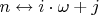 $n \leftrightarrow i \cdot \omega + j$