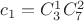 $c_1=C_3^1C_7^2$ $c_1=C_3^1C_7^2$