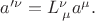 $a'^{\nu}=L^{\nu}_{\, \mu}a^{\mu}.$