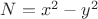 $N=x^2-y^2$
