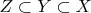 $Z\subset Y\subset X$