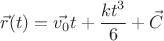 $$ \vec{r}(t) =  \vec{v_0}t + \frac{kt^3}{6} + \vec{C} $$