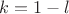 $k=1-l$