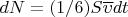 $dN=(1/6)S\overline{\upsilon}dt$