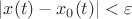 $|x(t)-x_0(t)|<\varepsilon$