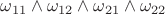 $\omega_{11}\wedge\omega_{12}\wedge\omega_{21}\wedge\omega_{22}$ $\omega_{11}\wedge\omega_{12}\wedge\omega_{21}\wedge\omega_{22}$