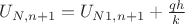 $U_{N,n+1}=U_{N1,n+1}+\frac{qh}{k}$