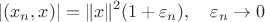$$|(x_n,x)|=\|x\|^2(1+\varepsilon_n),\quad \varepsilon_n\to 0$$