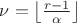 $\nu=\left\lfloor\frac{r-1}{\alpha}\right\rfloor$