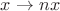 $x \to nx$