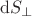 $\mathrm dS_\perp$