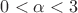 $ 0<\alpha <3 $