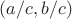 $ (a/c, b/c) $