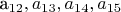a_{12},a_{13},a_{14},a_{15}