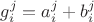 $g_i^j = a_i^j + b_i^j$