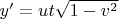 $y'=ut\sqrt{1-v^2}$