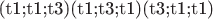 (t1;t1;t3)(t1;t3;t1)(t3;t1;t1)