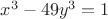$x^3-49{y^3}=1$