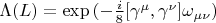 $\Lambda(L)=\exp{(-\frac{i}{8}[\gamma^{\mu},\gamma^{\nu}]\omega_{\mu\nu})}$