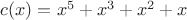 $c(x)=x^5+x^3+x^2+x$