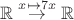 $\mathbb{R}\overset{x \mapsto 7x}{\to} \mathbb{R}$