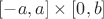 $
\left[ { - a,a} \right] \times \left[ {0,b} \right]

$