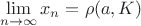 $$\lim\limits_{n\to \infty}x_{n}=\rho(a,K)$$