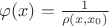 $\varphi(x)=\frac{1}{\rho(x,x_0)}$