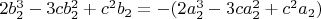 $2b_2^3-3cb_2^2+c^2b_2=-(2a_2^3-3ca_2^2+c^2a_2)$