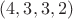 $(4,3,3,2)$