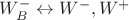 $W_B^- \leftrightarrow W^-, W^+$