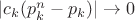 $|c_k(p_k^n - p_k)| \to 0$