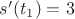 $s'(t_1)=3$