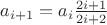 $a_{i+1} = a_i\frac{2i+1}{2i+2}$