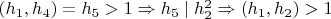 $(h_1,h_4)=h_5>1\Rightarrow h_5\mid h_2^2\Rightarrow (h_1,h_2)>1$