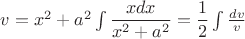 $
v = x^2 + a^2
\int\limits \dfrac{xdx}{x^2 + a^2} = \dfrac{1}{2}\int\limits \frac{dv}{v}
$