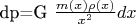 dp=G\tfrac{m(x)\rho(x)}{x^2}dx